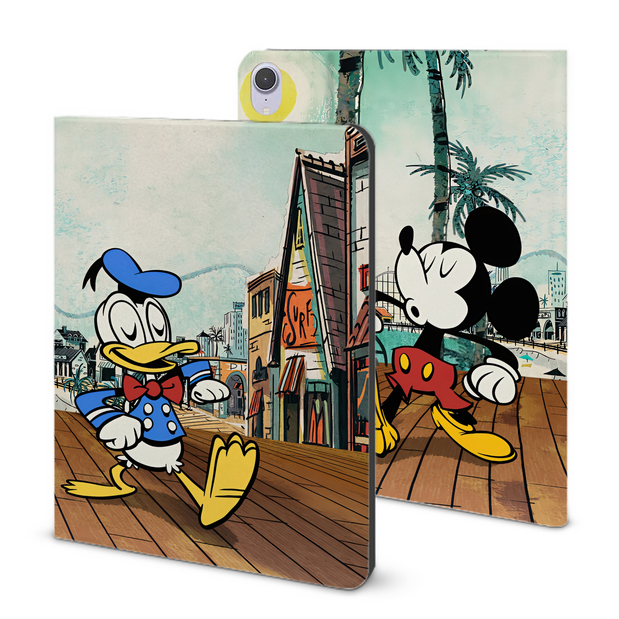 （画像用） ミッキーマウス Mickey Mouse IPad ケース ブック型 PUレザー TPU 耐衝撃 軽量 薄型 ペン収納なし 全面保護 IPad 各モデル対応